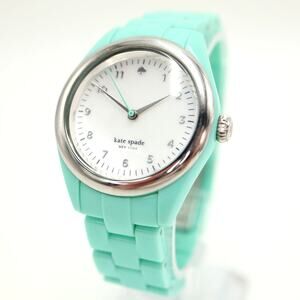 Kate Spade 34mm MOP Dial Womens Watch Teal Blue Acrylic Bracelet w New Battery